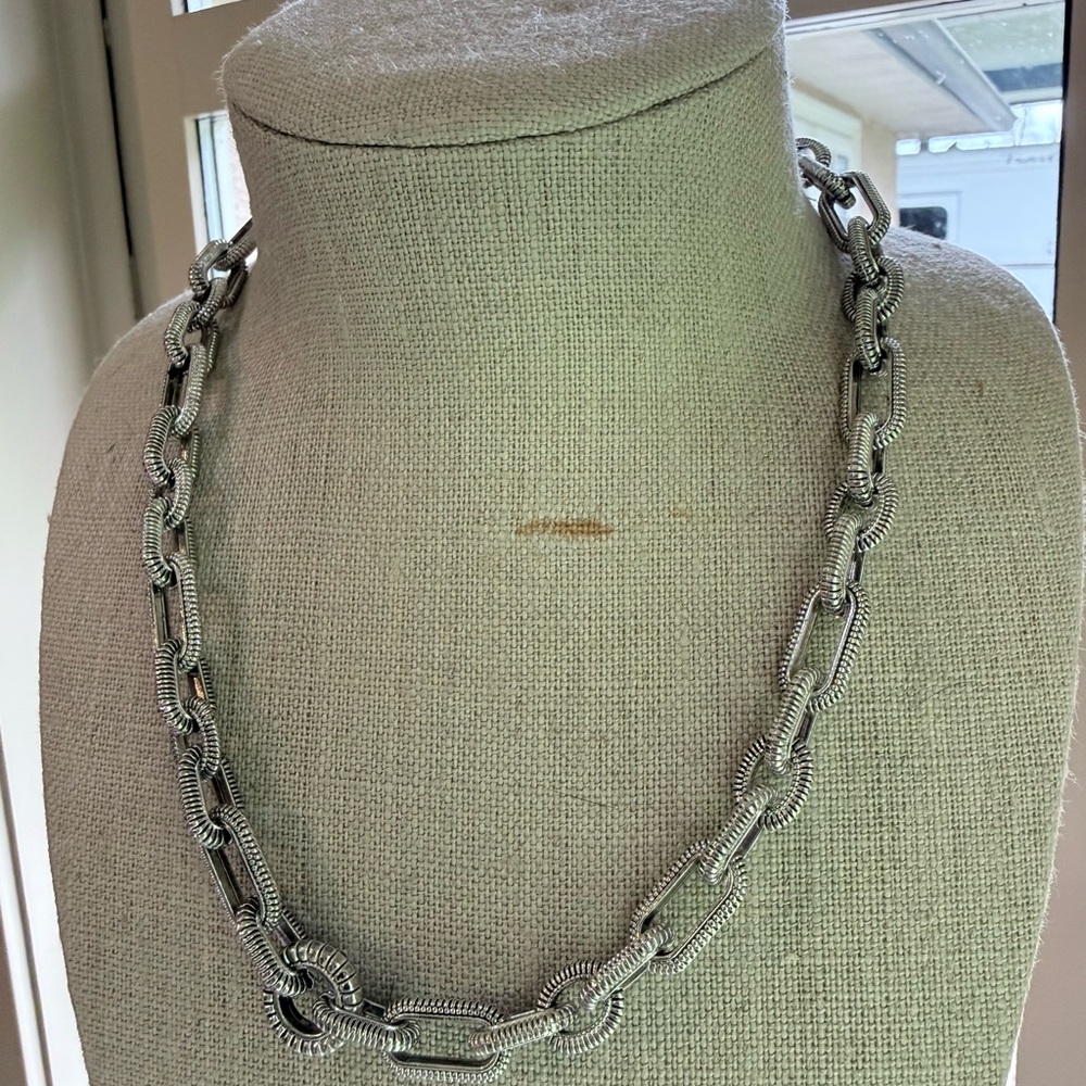 Sterling-Style Silver Chain Link Necklace - Women's Jewelry